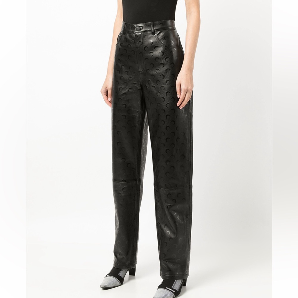 ✨Marine Serre Moon 🌙 Print Leather Trouser